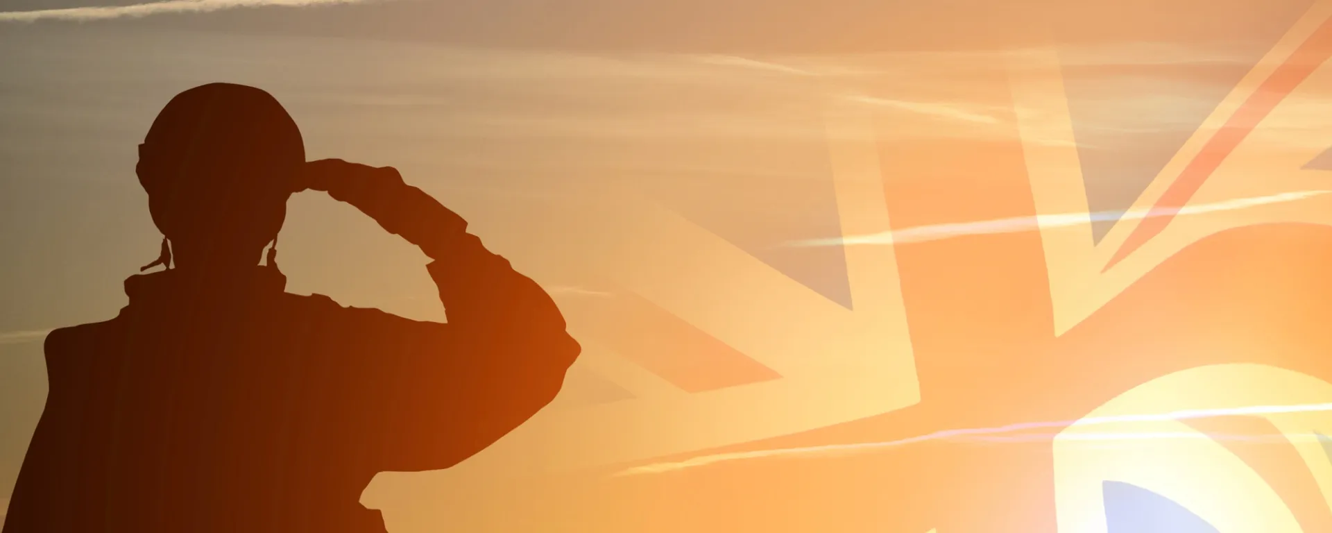 solider saluting union jack flag